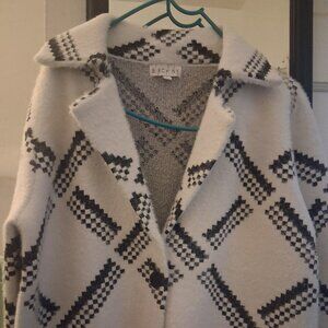 White and black mixed cardigan